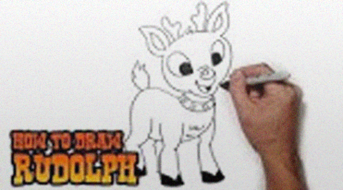 Hoe teken je Rudolph the Red Nosed Reindeer?